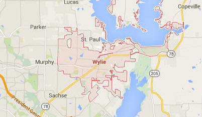 Wylie, Texas Paintless Dent Repair map. Our hail repair services are located in Murphy, Texas